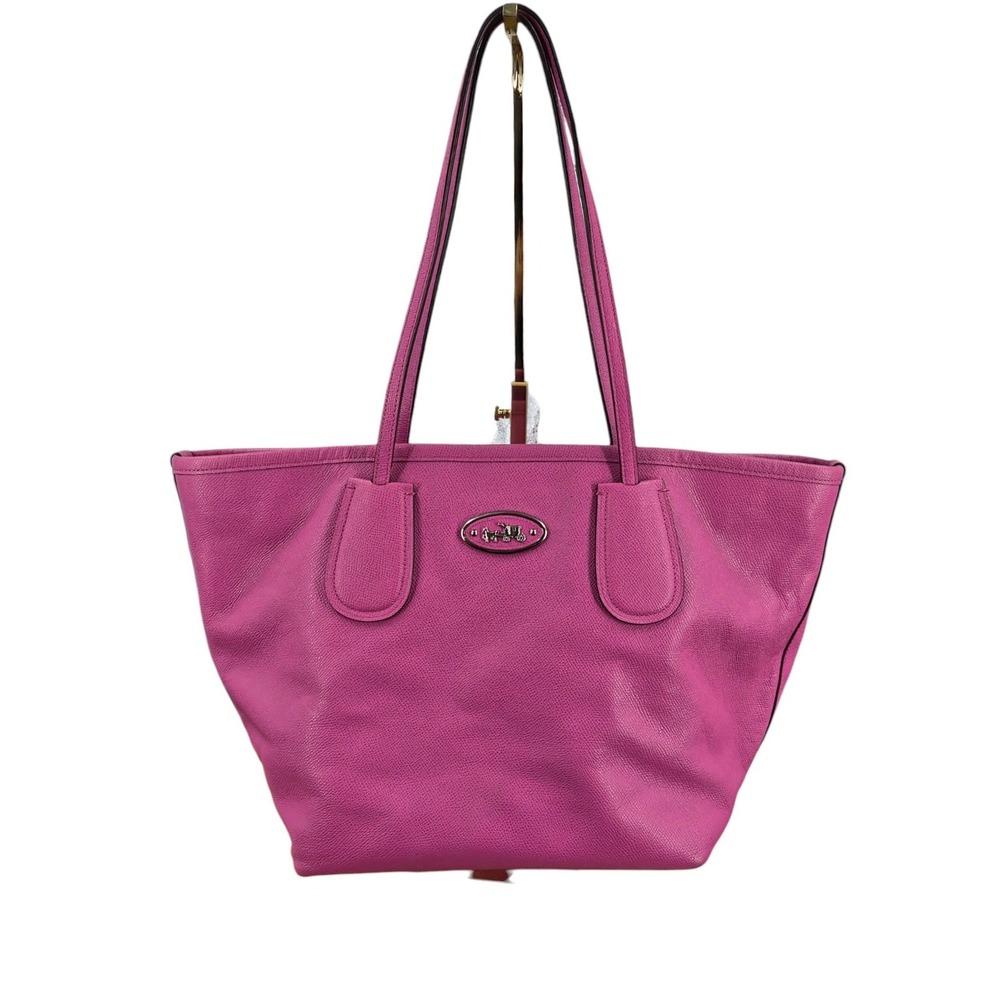Coach Taxi Tote‎ Pink Pebbled Leather Top Zip